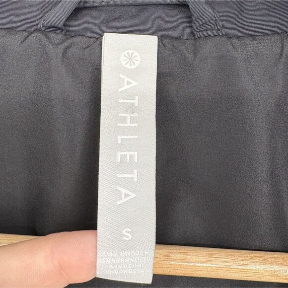 Athleta Women's Acadia Jacket Size Small Black Snap Front Water Repellent - Picture 4 of 8